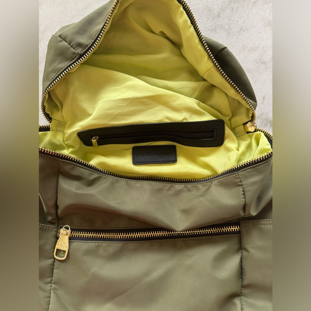 Steve Madden Olive Green Backpack with Gold Hardware - Picture 5 of 5